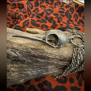 Bird skull Pewter necklace